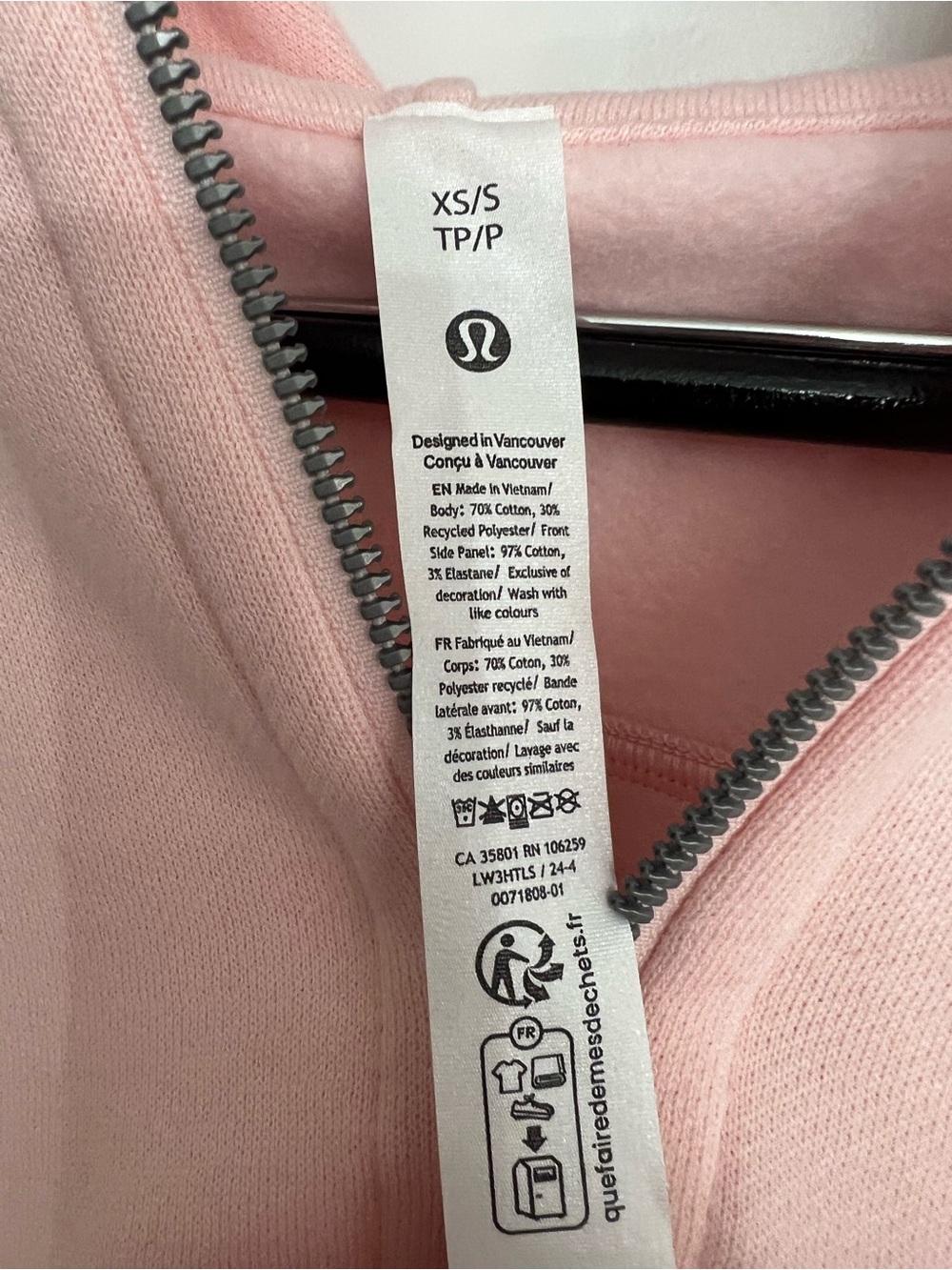 Lululemon Scuba In Oversized Full Zip Strawberry Milkshake size XS/S NWT - Picture 6 of 8